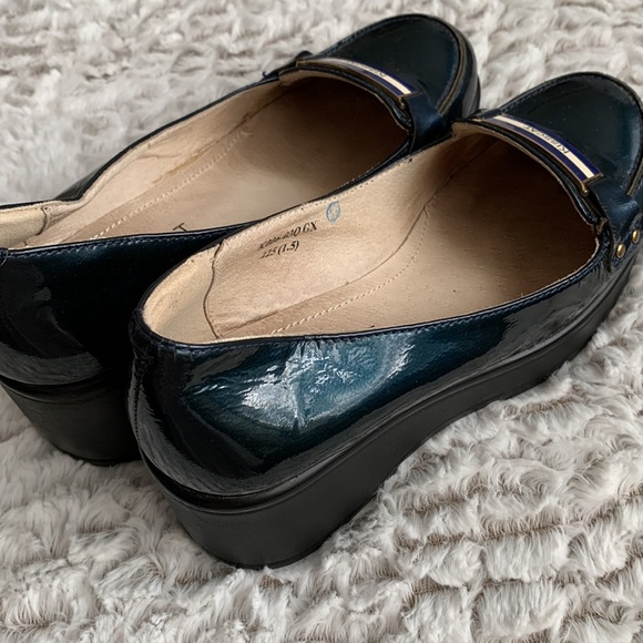 KISSCAT teal patent-leather wedge loafers - Picture 2 of 7